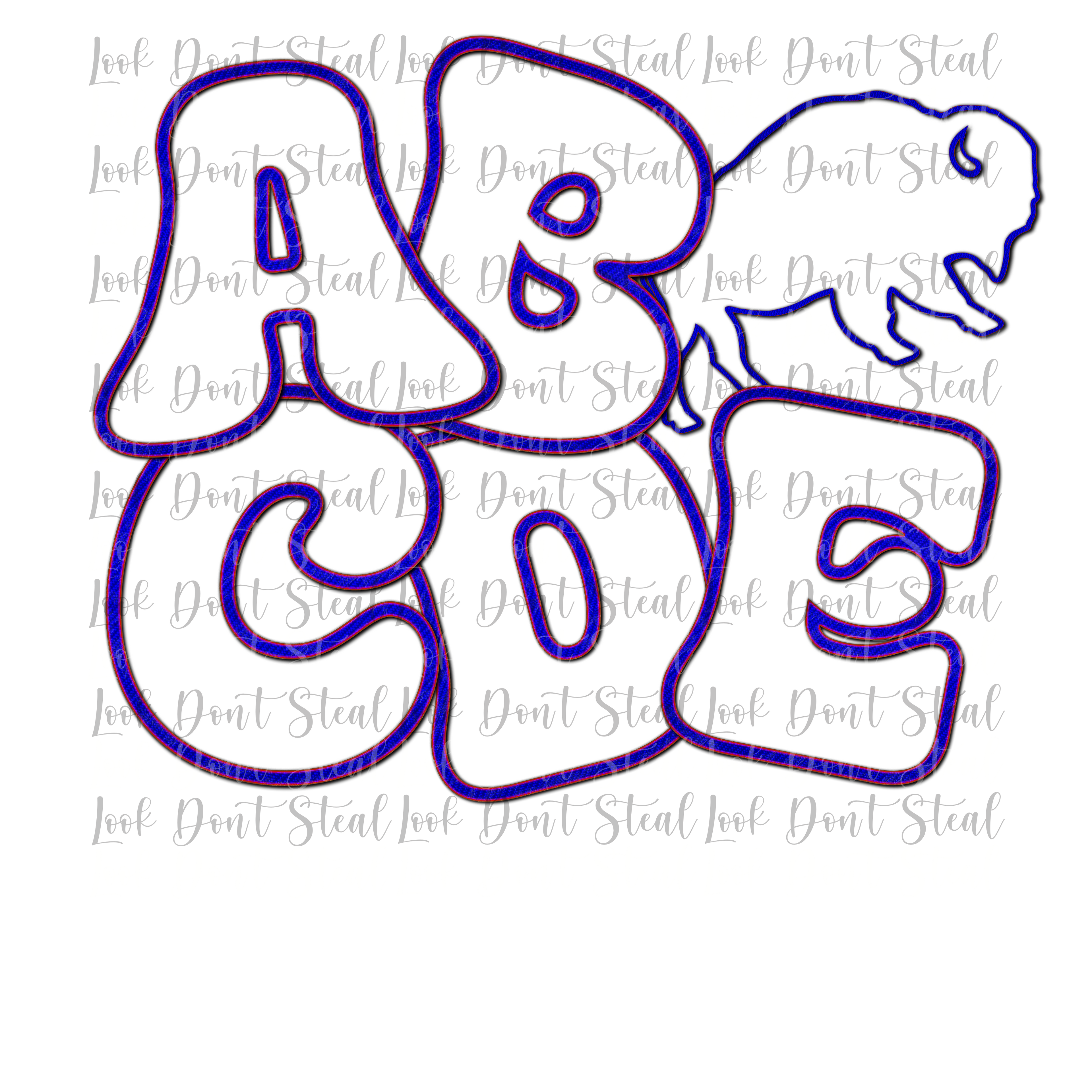 Faux Buffalo embroidery Alpha Set