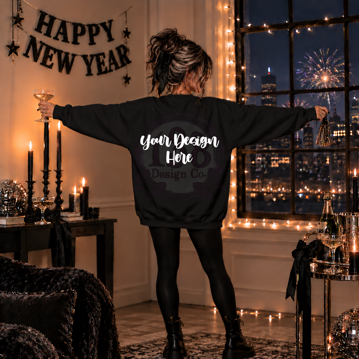 Black Back| NYE | Mock Up : PNG