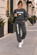 Charcoal Gray Crewneck/Joggers Mock Up  : PNG