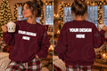 Christmas| Front,Back | Maroon | Mock Up : PNG