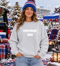 Ash Gray Gildan Crewneck Mock Up |Buffalo Themed Outdoor : PNG