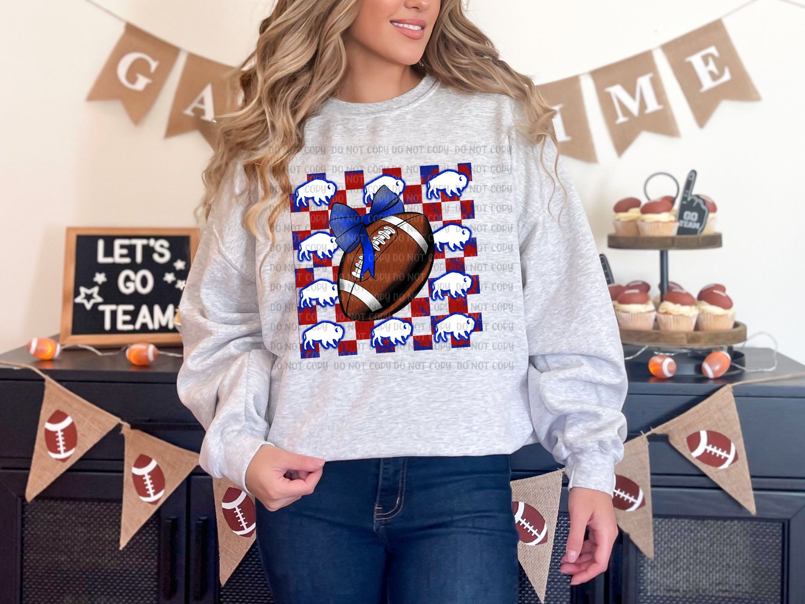 Football bow and Checkered : PNG