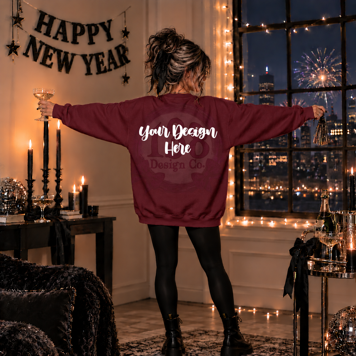 Maroon Back | NYE | Mock Up : PNG