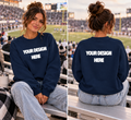 Navy Front|Back Crewneck Mock Up  : PNG