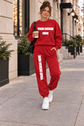 Red Gildan Crewneck/Joggers Mock Up  : PNG