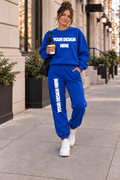 Royal Blue Gildan Crewneck/Joggers Mock Up  : PNG
