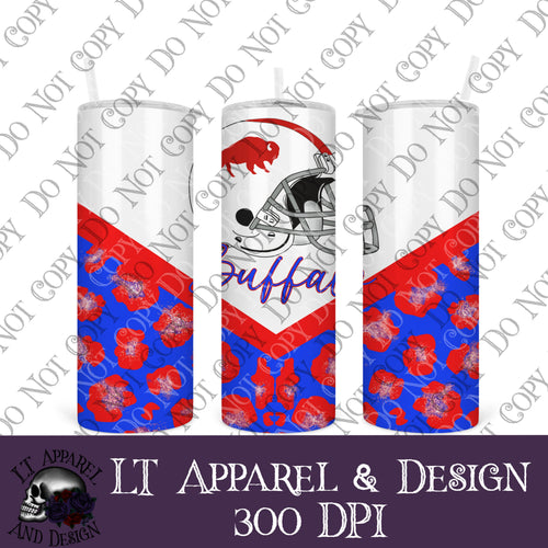 Buffalo Football Leopard Print 20oz tumbler PNG image