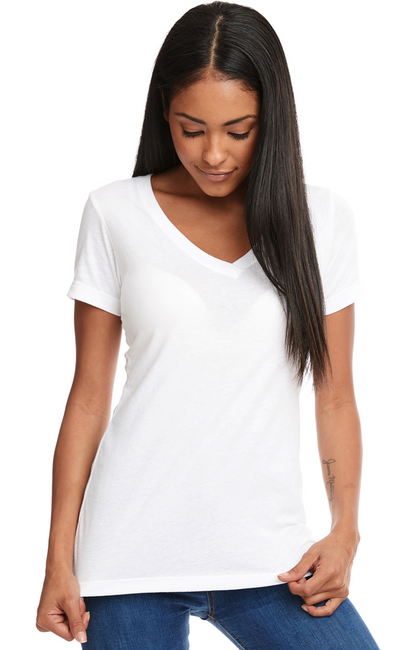 White V-Neck Women