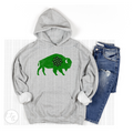 Distressed Green Buffalo: PNG