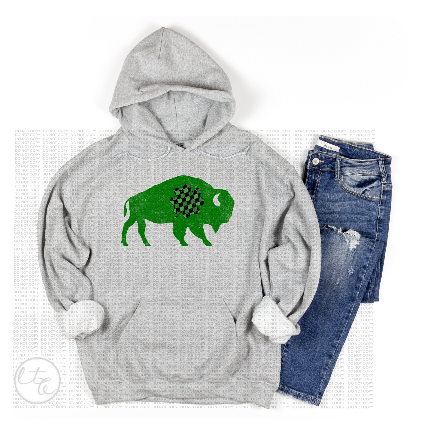 Distressed Green Buffalo: PNG